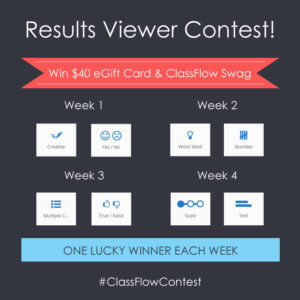 Participate in the Results Viewer Contest that highlights the new polling types available with ClassFlow.